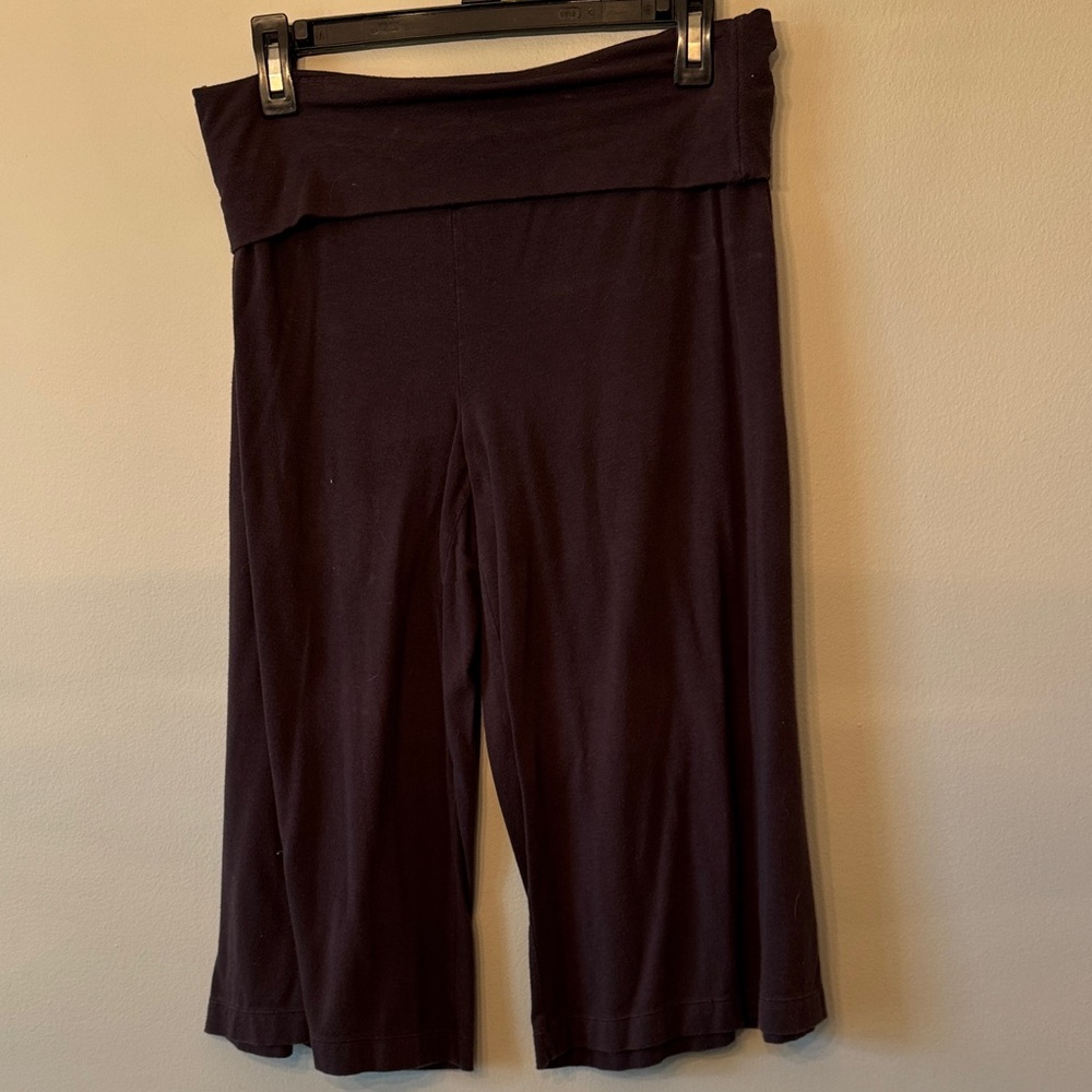 INC Fold-Over Waist Wide-Leg Capris - Dark Brown